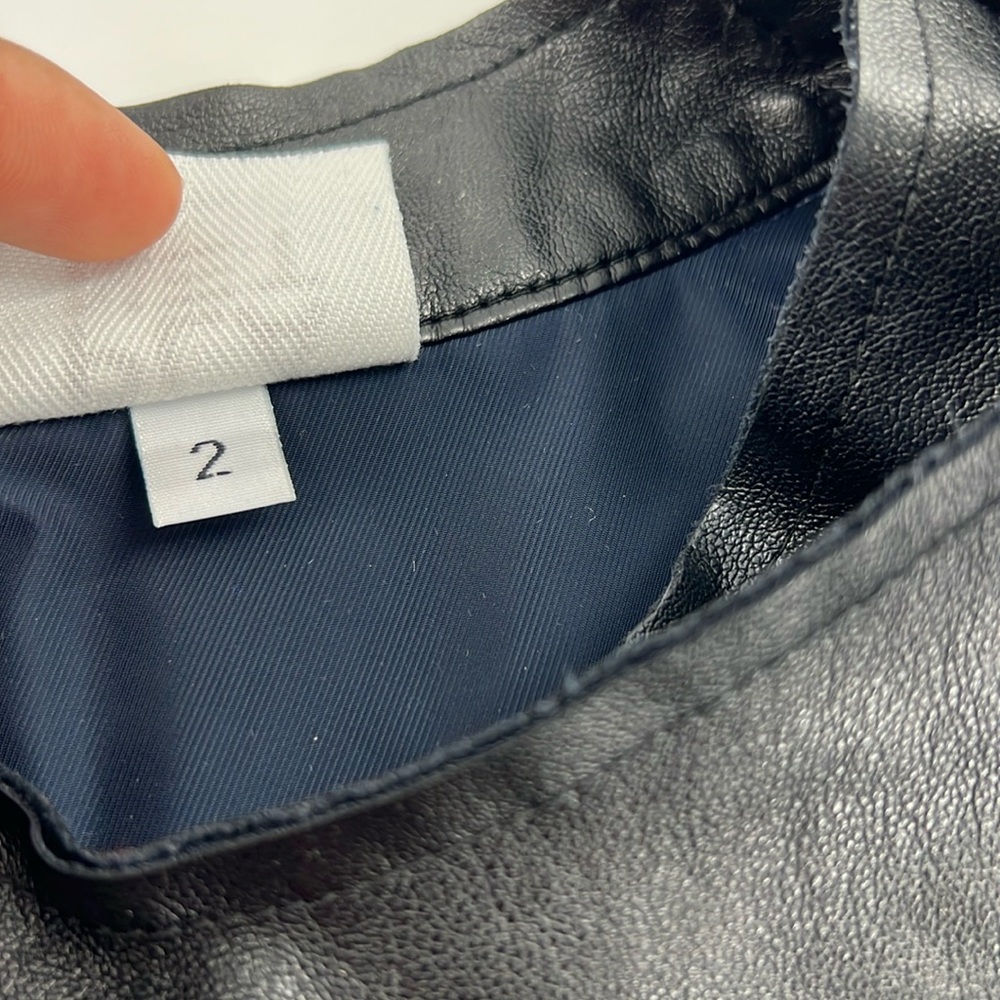 Planet‎ By Lauren G Navy blue Asymmetrical Tunic steampunk faux leather trim  2 - Picture 7 of 9